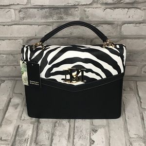 NWT Badgley Mischka Vegan Leather Zebra Handbag